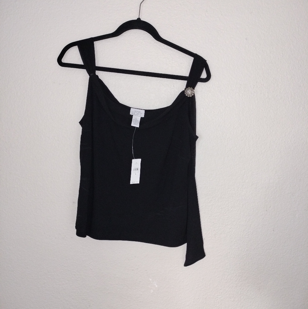 Ann Taylor LOFT black blouse Size Large